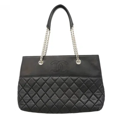 Pre-owned Chanel Black Leather Tote Bag ()