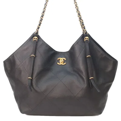 Pre-owned Chanel Black Leather Tote Bag ()