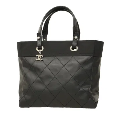 Pre-owned Chanel Black Leather Tote Bag ()