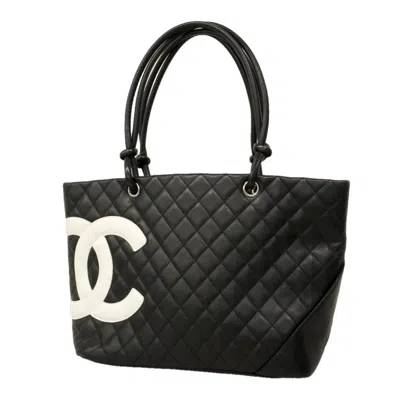 Pre-owned Chanel Black Leather Tote Bag ()