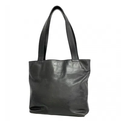 Pre-owned Chanel Black Leather Tote Bag ()