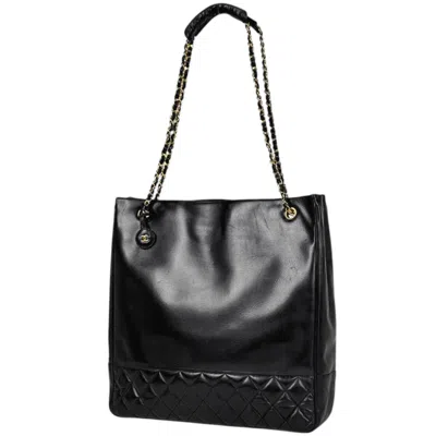 Pre-owned Chanel Black Leather Tote Bag ()