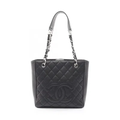 Pre-owned Chanel Black Leather Tote Bag ()