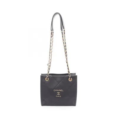 Pre-owned Chanel Black Leather Tote Bag ()