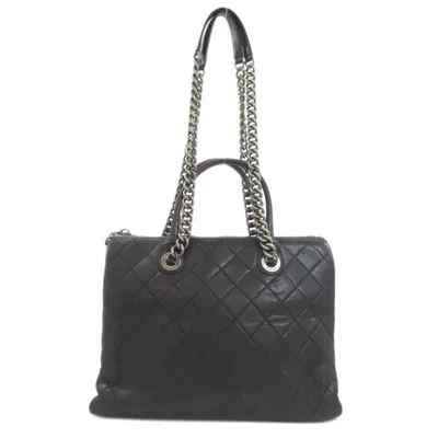 Pre-owned Chanel Black Leather Tote Bag ()