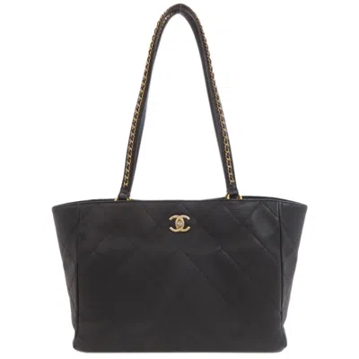 Pre-owned Chanel Black Leather Tote Bag ()