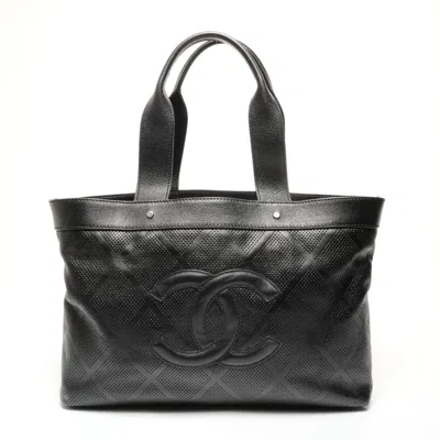 Pre-owned Chanel Black Leather Tote Bag ()
