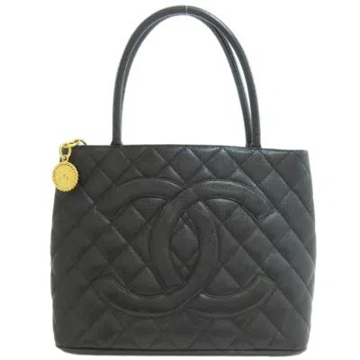 Pre-owned Chanel Black Leather Tote Bag ()