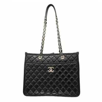 Pre-owned Chanel Black Leather Tote Bag ()