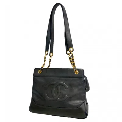 Pre-owned Chanel Black Leather Tote Bag ()