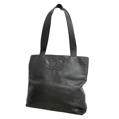 Pre-owned Chanel Black Leather Tote Bag ()