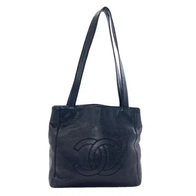 Pre-owned Chanel Black Leather Tote Bag ()