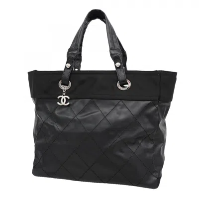 Pre-owned Chanel Black Leather Tote Bag ()
