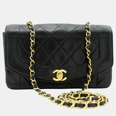Pre-owned Chanel Black Leather Vintage Diana Flap Bag