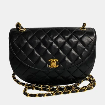 Pre-owned Chanel Black Leather Vintage Flap Bag