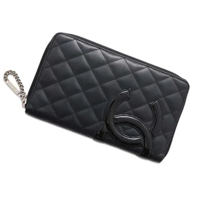 Pre-owned Chanel Black Leather Wallet (bi-fold) ()