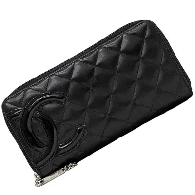 Pre-owned Chanel Black Leather Wallet (bi-fold) ()