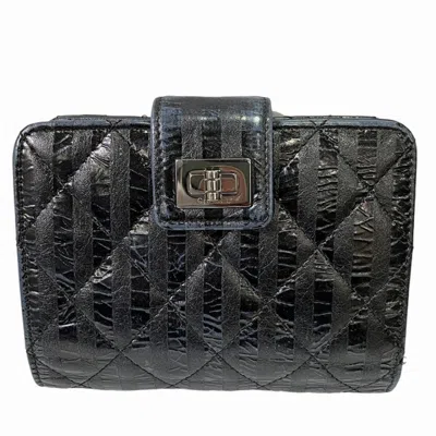Pre-owned Chanel Black Leather Wallet (bi-fold) ()