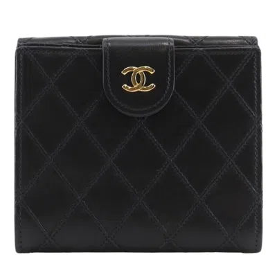 Pre-owned Chanel Black Leather Wallet (bi-fold) ()