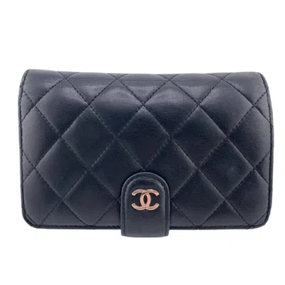 Pre-owned Chanel Black Leather Wallet (bi-fold) ()