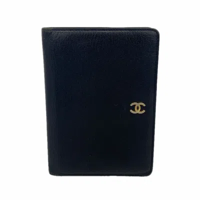 Pre-owned Chanel Black Leather Wallet (bi-fold) ()