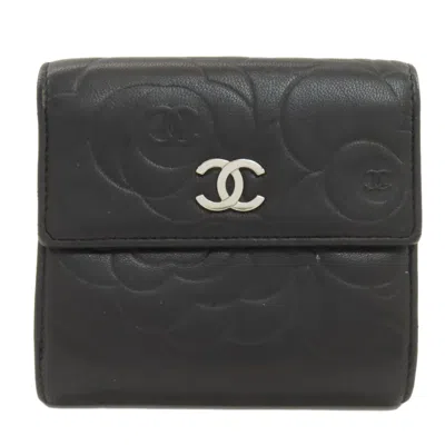 Pre-owned Chanel Black Leather Wallet (bi-fold) ()