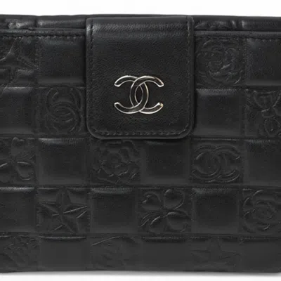 Pre-owned Chanel Black Leather Wallet (bi-fold) ()