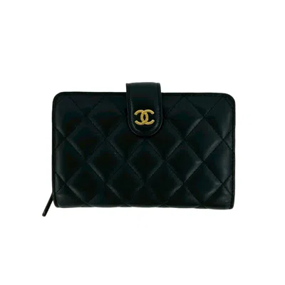 Pre-owned Chanel Black Leather Wallet (bi-fold) ()
