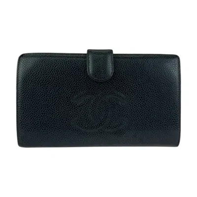 Pre-owned Chanel Black Leather Wallet (bi-fold) ()