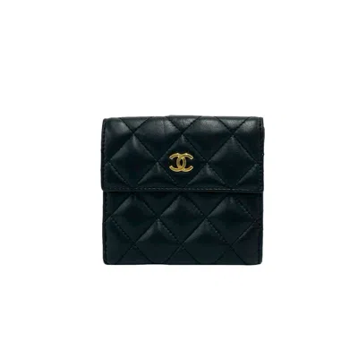 Pre-owned Chanel Black Leather Wallet (bi-fold) ()