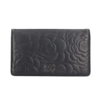 Pre-owned Chanel Black Leather Wallet (bi-fold) ()