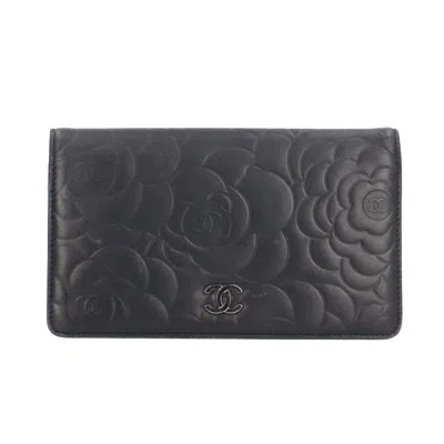 Pre-owned Chanel Black Leather Wallet (bi-fold) ()