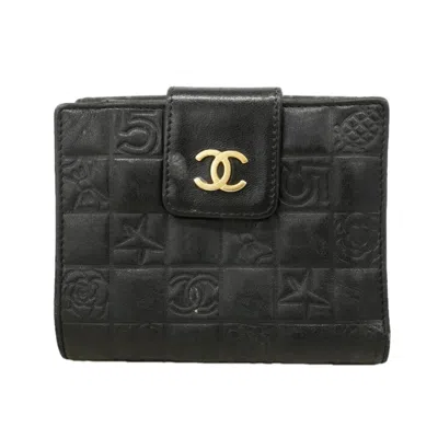Pre-owned Chanel Black Leather Wallet (bi-fold) ()