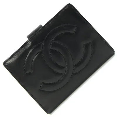 Pre-owned Chanel Black Leather Wallet (bi-fold) ()