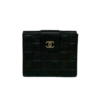 Pre-owned Chanel Black Leather Wallet (bi-fold) ()