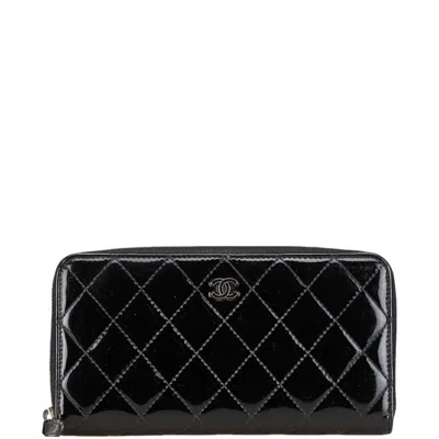 Pre-owned Chanel Black Long Wallet (bi-fold) ()