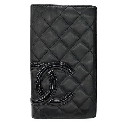 Pre-owned Chanel Black Long Wallet (bi-fold) ()