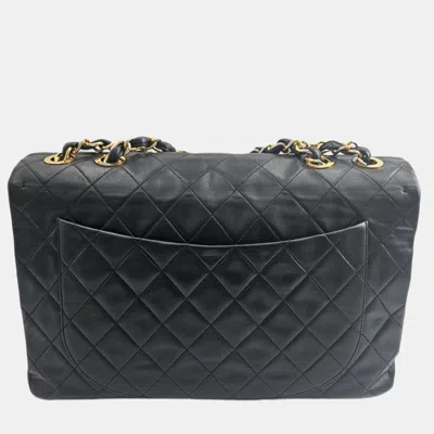 Pre-owned Chanel Black Maxi Xl Classic Lambskin Single Flap