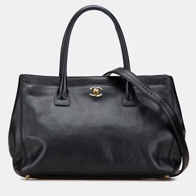 Pre-owned Chanel Black Medium Calfskin Executive Cerf Tote