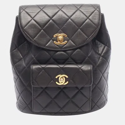 Pre-owned Chanel Black Medium Duma Backpack
