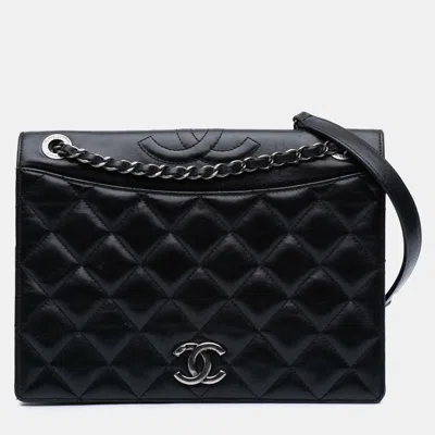 Pre-owned Chanel Black Medium Quilted Lambskin Ballerine Flap