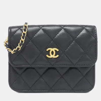 Pre-owned Chanel Black Mini Cc Clutch On Chain