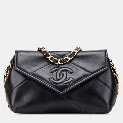 Pre-owned Chanel Black Mini Cc Quilted Lambskin Single Flap
