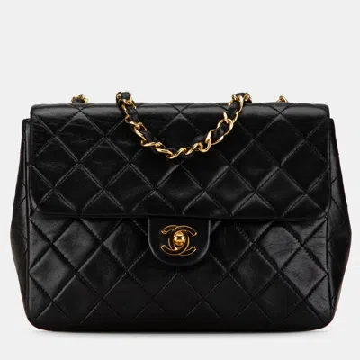 Pre-owned Chanel Black Mini Square Classic Lambskin Single Flap