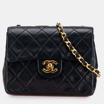 Pre-owned Chanel Black Mini Square Classic Lambskin Single Flap