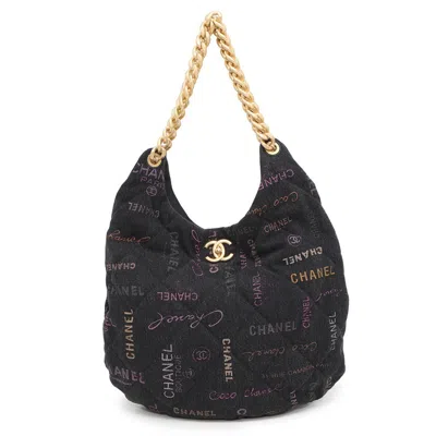 Pre-owned Chanel Black Multi-color Denim Shoulder Bag ()