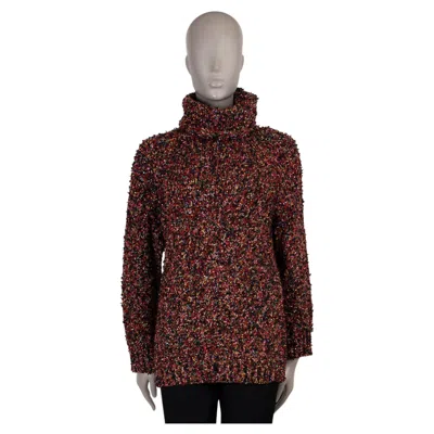 Pre-owned Chanel Black Multi Mohair 15k Sequin Turtlenck Sweater 40 M