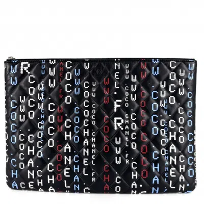 Pre-owned Chanel Black Multi-color Leather Clutch Bag () In Black, Multi-color