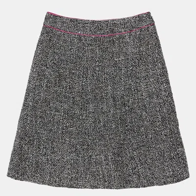 Pre-owned Chanel Black Multicolour Tweed Skirt Size 40