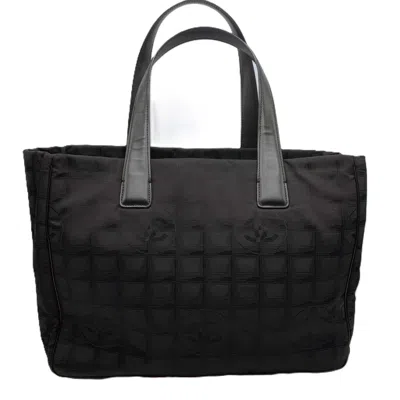 Pre-owned Chanel Black New Travel Line Leather Shoulder Bag Tote Bag ()